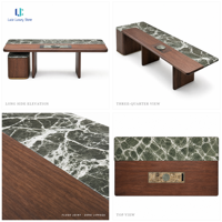Table basse Luca Marble Verde Alpi |   Marbre naturel pour hôtel, salon de thé, villa, cour, club-house, salon, ODM OEM