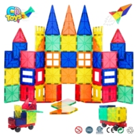 2024 juguetes educativos de alta calidad azulejos de construcción magnéticos 3D juego de bloques de construcción magnéticos transparentes