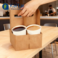 Boîte à fleurs biodégradable tendance, porte-gobelets en papier, 2 gobelets à café, papier kraft de haute qualité, porte-boissons à emporter