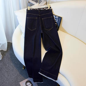 Pantalon en jean vintage décontracté <span class=keywords><strong>taille</strong></span> <span class=keywords><strong>haute</strong></span> coupe ample pour femme, style <span class=keywords><strong>cigarette</strong></span> coupe droite longueur cheville 'Granny Jean' - Product Image 2