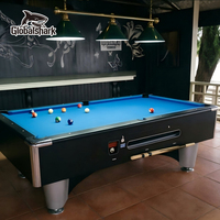 Table de billard de qualité commerciale avec structure en bois massif et ardoise durable, disponible en 7, 8 et 9 pieds, pour jeu en intérieur