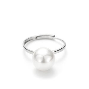 Qunlvsheng Pearl <b>Ring</b> Setting S925 Sterling <b>Silver</b> <b>Adjustable</b> Open Back Bezel For DIY Inlay Unisex Jewelry - Product Image 5