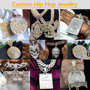 Iced Out Hip Hop diamante personalizado letra colgante joyería fina encanto diseño cadena 925 Plata hombres Moissanite nombre Logo colgantes - Product Image 5