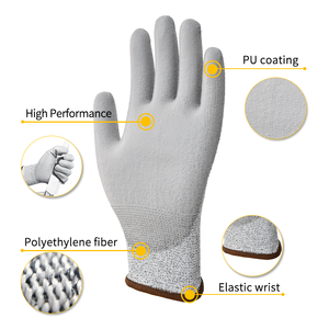 Luvas Pesadas Corte de Trabalho Abate Anti-corte Luvas HPPE Palma Segurança HPPE Trabalho corte luvas nível 5 revestimento de palma - Product Image 3