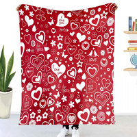 Couverture Douillette Personnalisée Cœur d'Amour Imprimé – Écologique, en Flanelle, pour la Maison – Offre Spéciale