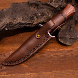 Couteau tactique de chasse professionnel de haute qualité personnalisable en acier inoxydable avec étui en cuir et bois pour la survie en plein air OEM - Product Image 3