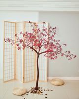 Bunga Cherry Bloom Tanaman Artifisial Tahan Lama untuk Dekorasi Rumah, Hotel, Mal, Aula Pernikahan, Barang Promosi Tahun Baru
