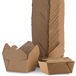 2000 ml 67oz Customize Logo Printing Disposable Rectangular Take Out Lunch Boxes Kraft Paper Food Container