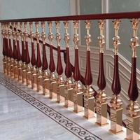 Maßgefertigte Messing-Bronze-Treppengeländer mit schwarz-goldener Oberfläche, UV-geschützt, rostbeständig, für Hotel- und Villentreppen