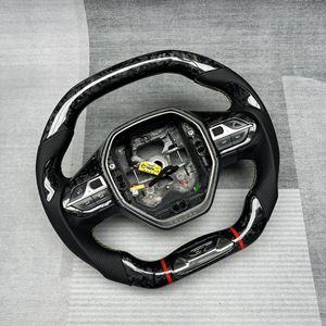 Volant sport en fibre de carbone forgée/twill de qualité supérieure avec cuir perforé/grip pour Peugeot 408 4008 <span class=keywords><strong>5008</strong></span> - Product Image 1