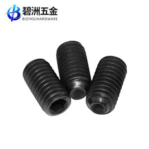 Tornillo de Fijación Empotrado Sin Cabeza BIZHOUHARDWARE M2 M16 Clase 12.9, Acero al Carbono Negro, Rosca Métrica Estándar DIN916 - Product Image 1