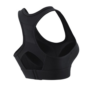 Soutien-gorge de sport sans fil pour femme en nylon, avec coussinets en éponge, bonnet moulé moyen 3/4, bretelles doubles fixes, 3 rangées de crochets dorsaux, sans couture, Esale - Product Image 2