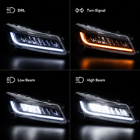 Ensemble de phares LED BK pour Honda Accord G8 2008-2012, design en forme d'aile, projecteur de feux de signalisation, DRL amélioré, Plug and Play