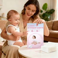 Feuilles de lessive douces sans phosphate OEM/ODM, formule zéro plastique, pour bébés