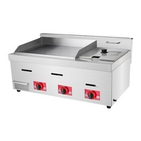 Poêle à frire à gaz à surface plane pour l'extérieur, plaque chauffante, friteuse, qualité professionnelle, acier inoxydable, grill au propane, usage commercial