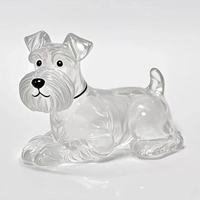 Boîte de rangement transparente en acrylique écologique en forme de chiot mignon pour poils d'animaux, accessoire créatif pour vêtements et pendentifs pour animaux de compagnie