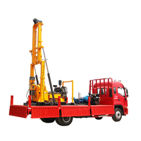 Machine de forage rotative pour puits d'eau, montée sur camion, de type crawler, pour puits peu profonds, avec boîte de vitesses et moteur, profondeur maximale 80m