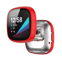 Coque PC rigide ultra-fine avec protecteur d'écran en verre trempé 3D Radian pour Fitbit Versa 3 Sense Smart Overall Protective Cover