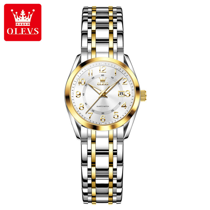 5 Gold case white dial