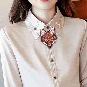 Pajarita bordada con cabeza de zorro para mujer, accesorio para camisa, corsage - Product Image 3