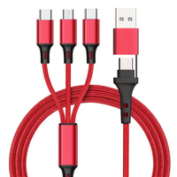 Câble de charge multi-prise Armor 2-en-3, cordon de charge rapide 6A pour téléphones/tablettes/appareils USB