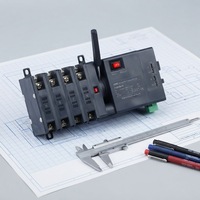 Interruptor de Transferencia Automática (ATS) de Doble Potencia, 16A 3P 63A, 2 Fases, Tipo PC, 230V, YCQ9, IP20, Tiempo de Transferencia <6ms, Transición Abierta