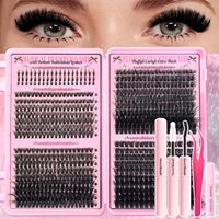 Cils artificiels synthétiques transfrontaliers très demandés, styles segmentés 40/60/80/100D pour volume, 780 pièces par paquet