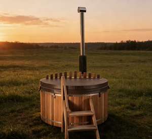 Bain à remous durable et professionnel avec chauffage extérieur au bois, idéal pour la récupération et la relaxation - Product Image 3