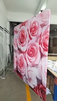 8x10 FT Tension Tissu Trade Show Display Back Wall Pop Up Stand avec impression personnalisée