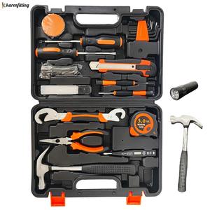 Ensemble d'outils à main en acier à haute teneur en carbone de 9/13/25/30/78/82/120 pièces, OEM, avec coffret de rangement rigide pour la réparation automobile et les travaux domestiques - Product Image 1