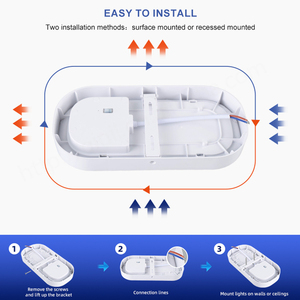 Applique murale étanche IP65 anti-buée pour jardin extérieur avec base étanche à l'humidité en aluminium et conception ovale en matériau PC - Product Image 5