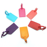 Étiquettes de bagage en cuir PU multicolores pas chères pour voyages, étiquettes nominatives et d'adresse pour valises et bagages de voyage