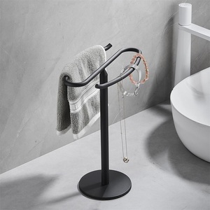 Porte-serviettes mural noir en fer doré pour hôtel, salle de bain, lavabo, cuisine, barre à serviettes moderne à suspendre pour comptoir domestique - Product Image 2