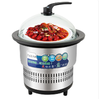Olla Vaporera Eléctrica Comercial de Acero Inoxidable, Vaporera Multifuncional para Alimentos, Vapor Rápido, Aislamiento Térmico, 3000-5000W, Función de Temporizador
