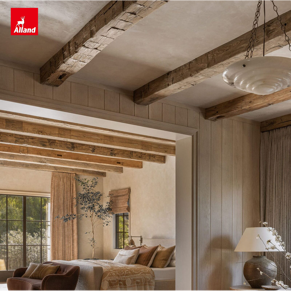 Allandgroup Custom Dimensions Vintage Natural Look Decoration 3-Sided U Hand Hewn Endurathane Faux Wood Withe Oak Ceiling Beam