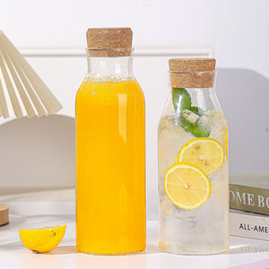 <span class=keywords><strong>Carafe</strong></span> en verre de 800ml 1200ml <span class=keywords><strong>avec</strong></span> <span class=keywords><strong>bouchon</strong></span> en liège pour cafetière à eau chaude et froide pour thé glacé <span class=keywords><strong>avec</strong></span> couvercle en bois - Product Image 4