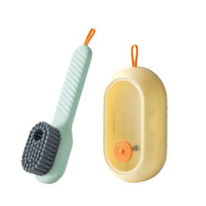 Laundry Brush With Liquid Dispenser Multi <b>Functional</b> Cleaning Brush For Clothes And <b>Shoes</b> Soft Bristles Nylon Material - Product Image 1