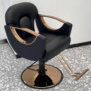 Chaise de Salon de Coiffure Moderne Haut de Gamme, Fauteuil de Barbier Luxe Noir et Or pour Salon de Beauté et Maquillage, Meubles de Coiffure SPA - Product Image 4