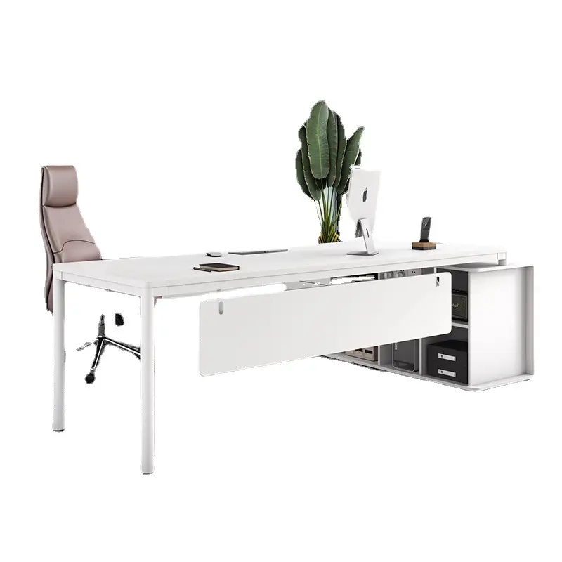 Putih Boss meja sederhana Modern manajer meja presiden tunggal perabot kantor meja