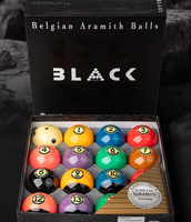 Jeu de billes de billard Aramith Tournament BLACK 57,2 mm, technologie Duramith, pour matchs de billard professionnels, compétitions d'élite.