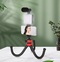 Kit Vlogger Vidéo en Promotion : Microphone, Lumière d'Appoint LED, Trépied de Table, Télécommande, Caméra, Microphone Vidéo pour Smartphone