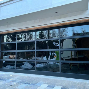 Chủ nhà hiện đại khung màu đen kính đen cửa nhà để xe - Product Image 2