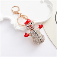 Nouvel Arrivage en Gros : Porte-clés Pendentif Sac Femme Série Noël Bonhomme de Neige Mignon Orné de Diamants – Petit Cadeau