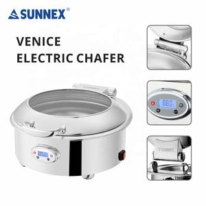 Sunnex-Chafer de la serie Venice, plato de frotamiento redondo de 36cm, pantalla digital SS304, sartén de comida de 6,8 l para restaurantes y hoteles - Product Image 5