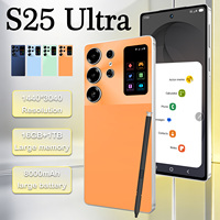 Smartphone Sportif S25 Ultra Orange Énergétique 6,9" 120Hz LCD Android 15 16Go 1To 108MP 8000mAh+ MTK Dimensity Deca Core 5G Double SIM