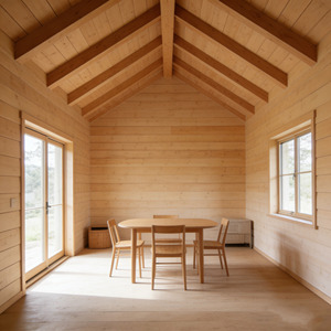 Casetta in Legno di Pino Naturale Multifunzionale per Esterni con Spazio per Animali Domestici e Area di Stoccaggio - Product Image 3