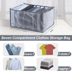 Organizadores de cajones plegables para ropa, caja de almacenamiento con compartimiento para vaqueros y ropa