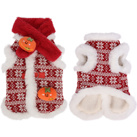 Gilet chaud et épais en polaire pour animaux de compagnie avec trou pour laisse, costume à deux pattes pour petits chiens et chats, tenue mignonne pour l'automne, l'hiver et Noël