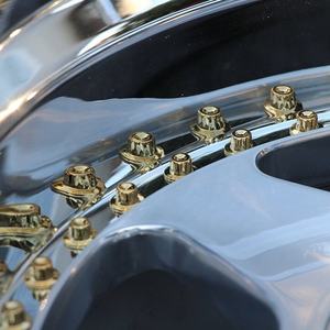 Jantes forgées vintage concaves 2 pièces, finition polie à rebord dégradé, 5x100 5x108 5x112 5x114.3 5x120 5x130, spécifications personnalisées, design classique - Product Image 2