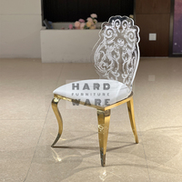 Chaises de mariage de luxe en acier inoxydable avec éclairage LED, design moderne pour banquets et événements